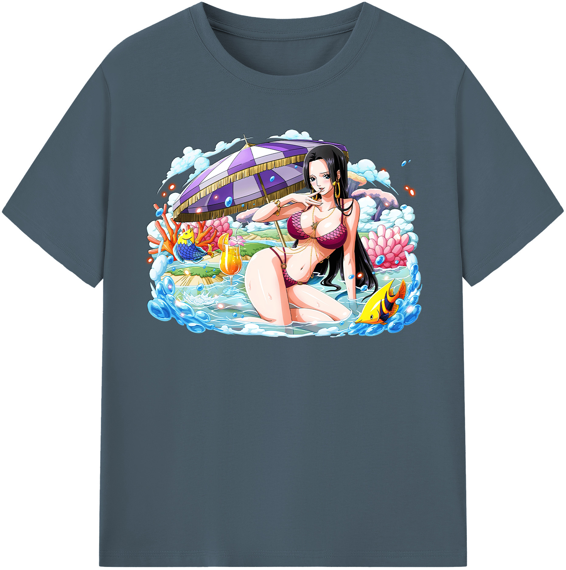 ワンピース ボア・ハンコック ONE PIECE Boa·Hancock 綿100％半袖Tシャツ（フロントプリント）